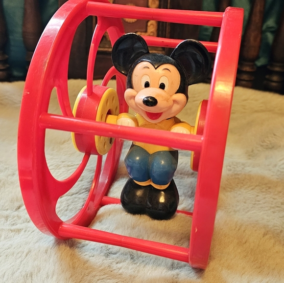 VINTAGE 1960'S MICKEY MOUSE ROLLING BABY TOY - Picture 1 of 4